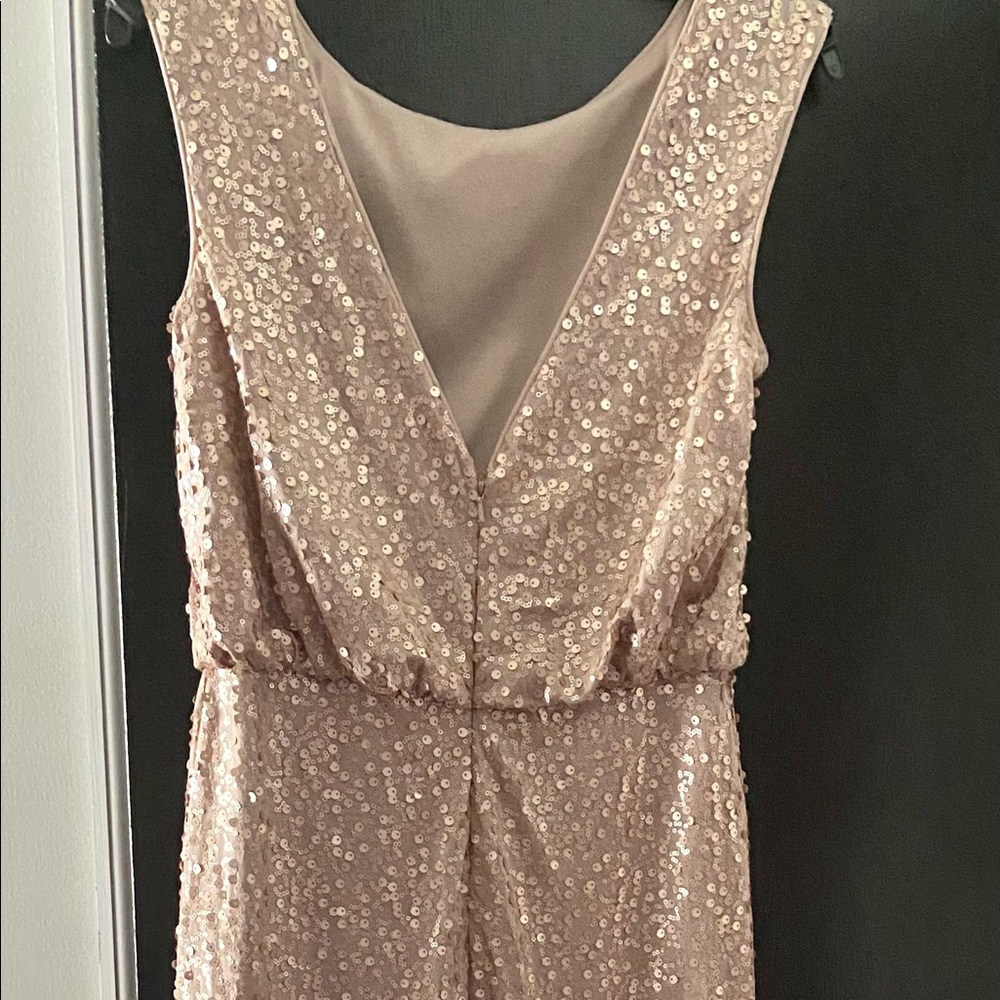 Gold sequins full length bridesmaid / formal gown